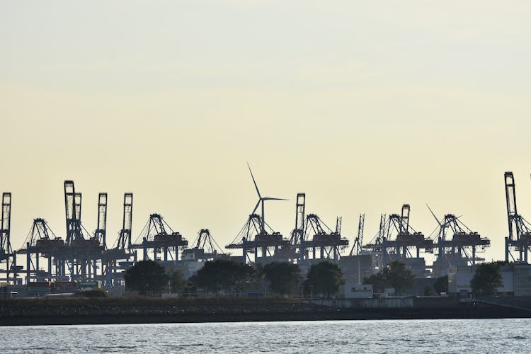 Commercial Dock At Dusk