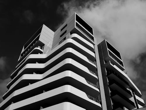 Základová fotografie zdarma na téma architektonický návrh, budova, černobílý