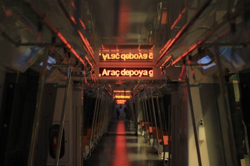 Empty Interior of a Subway 