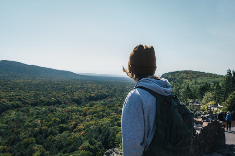 Person Wearing Hoodie And Beanie On Lookout Mountain