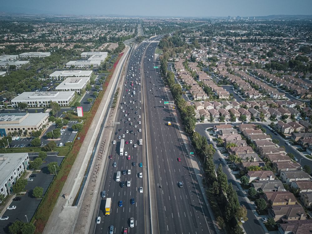 Freeway Low View Freeway Near Residential Area · Free Stock Photo