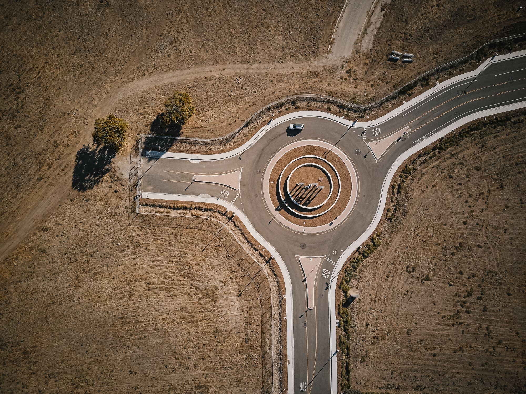 Roundabout High Resolution High Angle Shot of a Roundabout Road · Free Stock Photo
