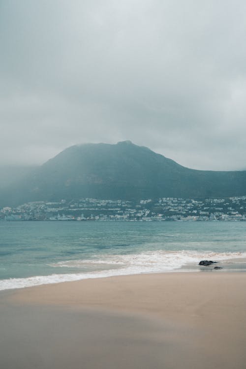 View of the Beautiful Mountain from the Shore of the Beach