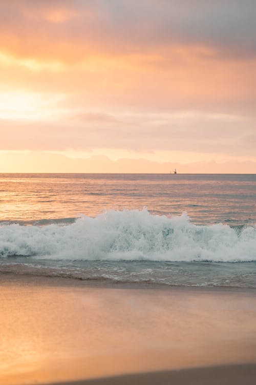 Sea Waves Crashing on the Seaside