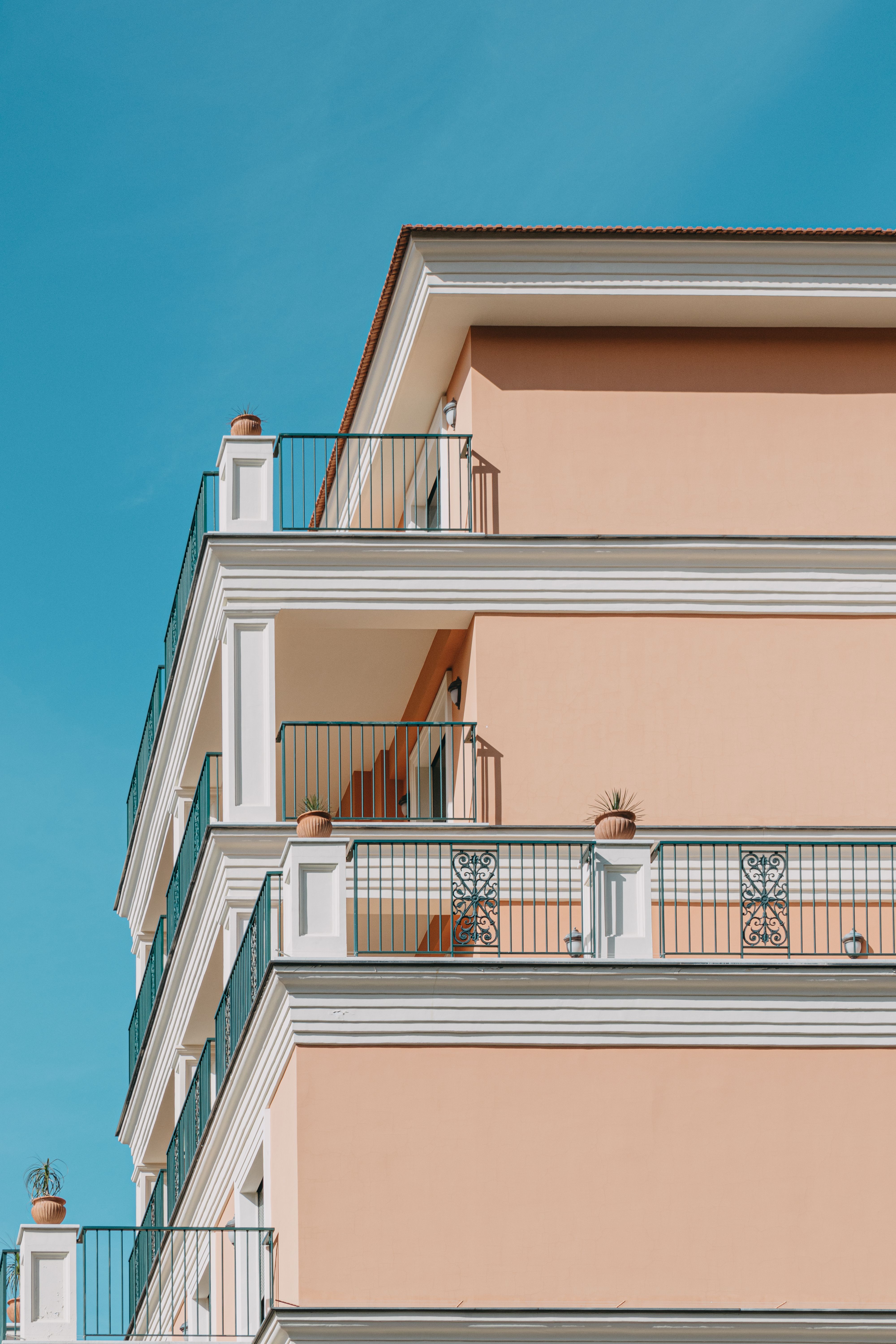 Terraces in Building in Sunlight · Free Stock Photo