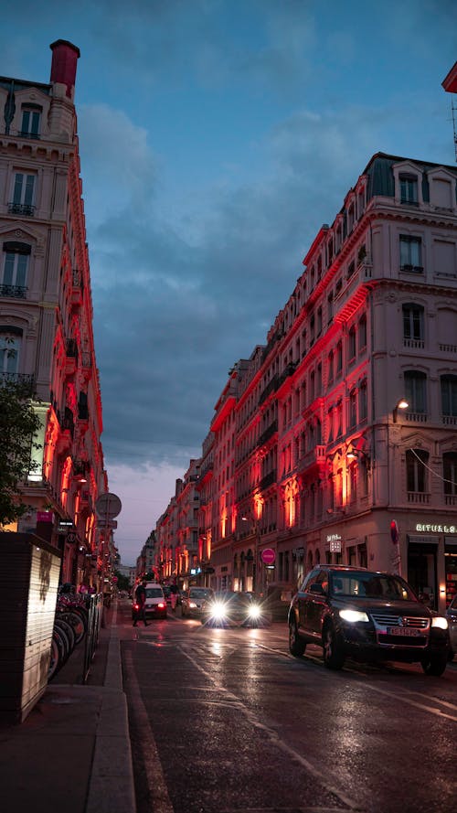 Cars on the Road at Night