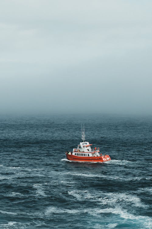 Small boat on sea