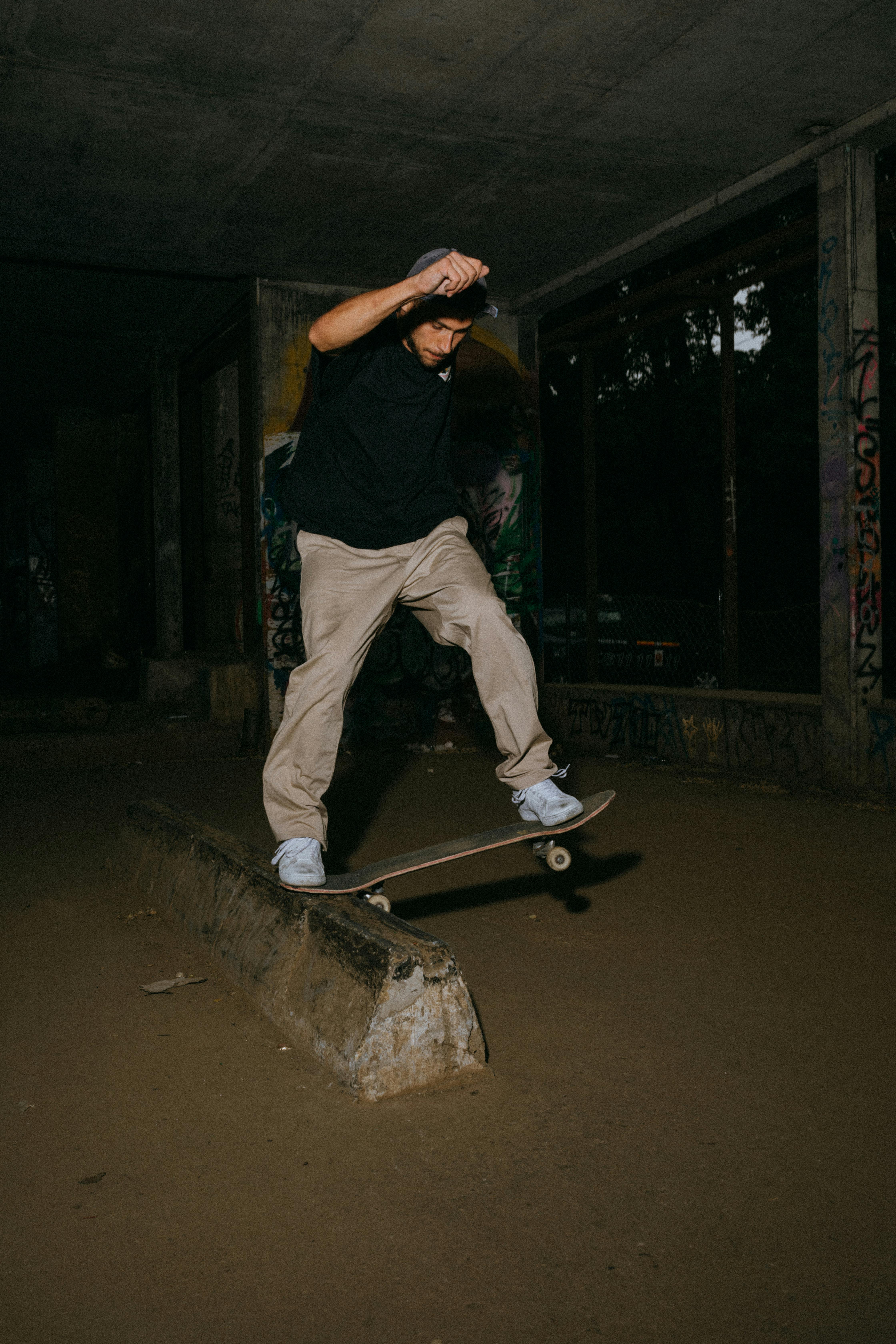 man doing trick on skateboard