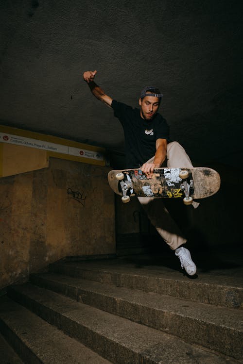 Man doing skateboarding trick 