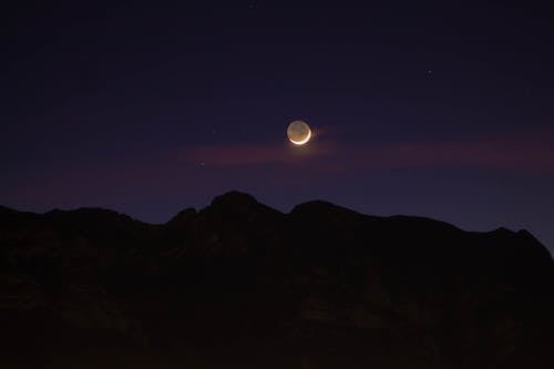 Free stock photo of dusk, hills, moon Stock Photo