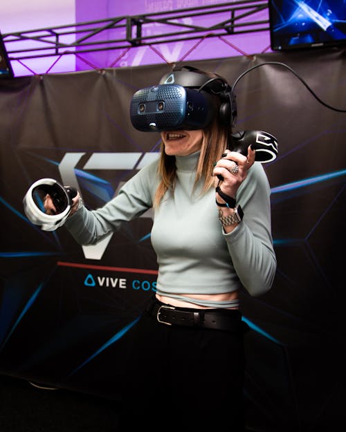 Girl Wearing a VR Headset