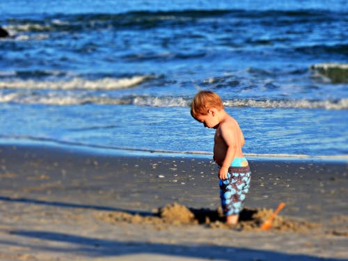 deniz kıyısı, erkek çocuk, insanlar içeren Ücretsiz stok fotoğraf