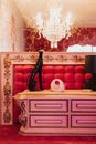 Vintage interior of Time Capsule House in Palm Springs, California, USA