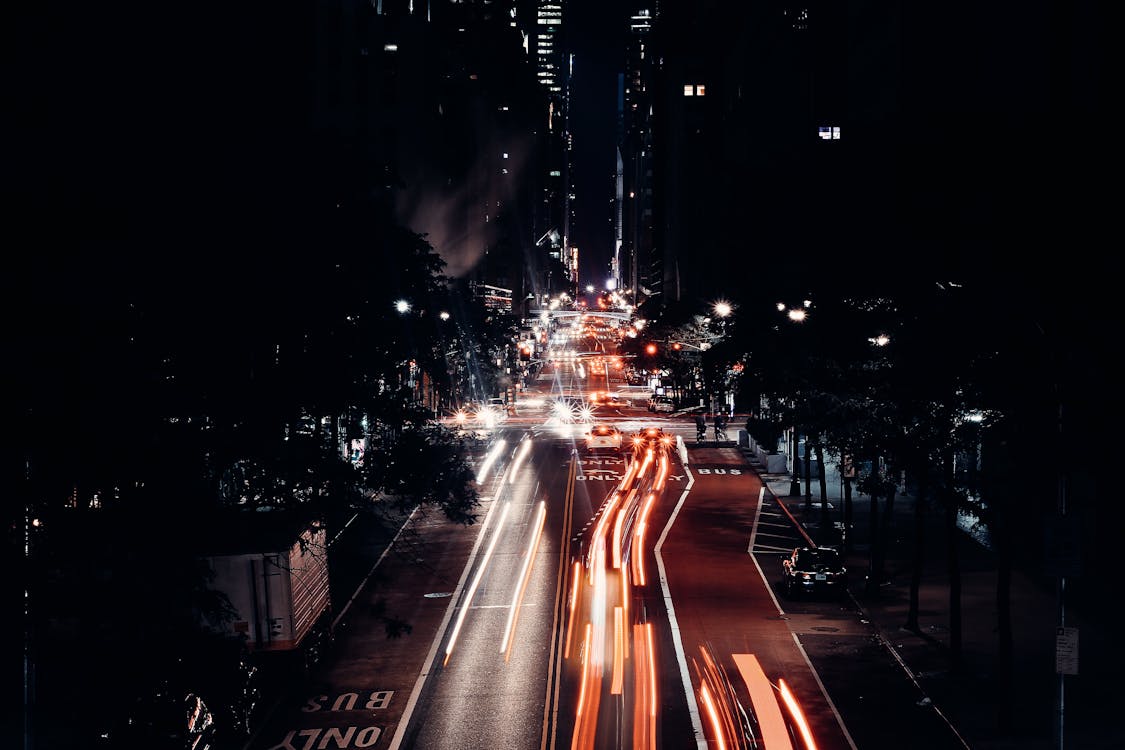 Time Lapse Photography of Cars on Road during Night Time · Free Stock Photo