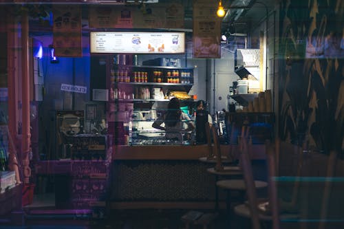 Free stock photo of street cafe moody london