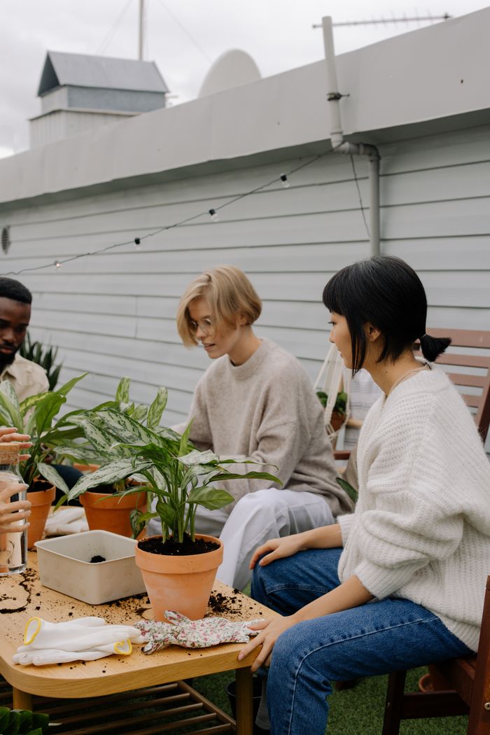 Residents gardening