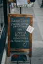 Restaurant advertisement board with equity advertisement