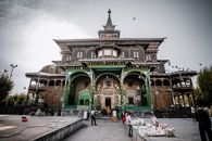 Exquisite view of Shah-e-Hamdan Mosque showcasing intricate architecture in Jammu and Kashmir.