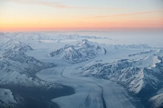 The Bagley Icefield of Wrangell-St. Elias from the air