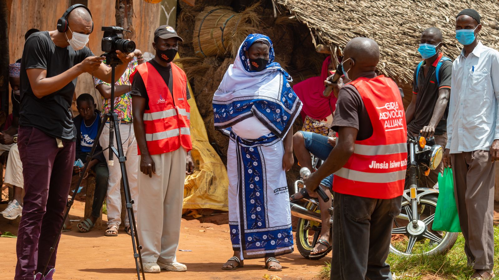 Camera man shooting a local person, Comoros