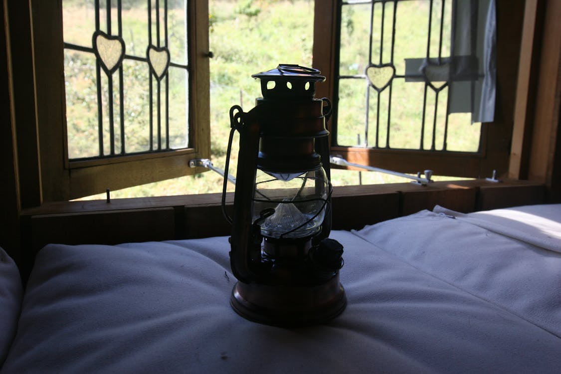 Free stock photo of bed, camping, gas lamp Stock Photo