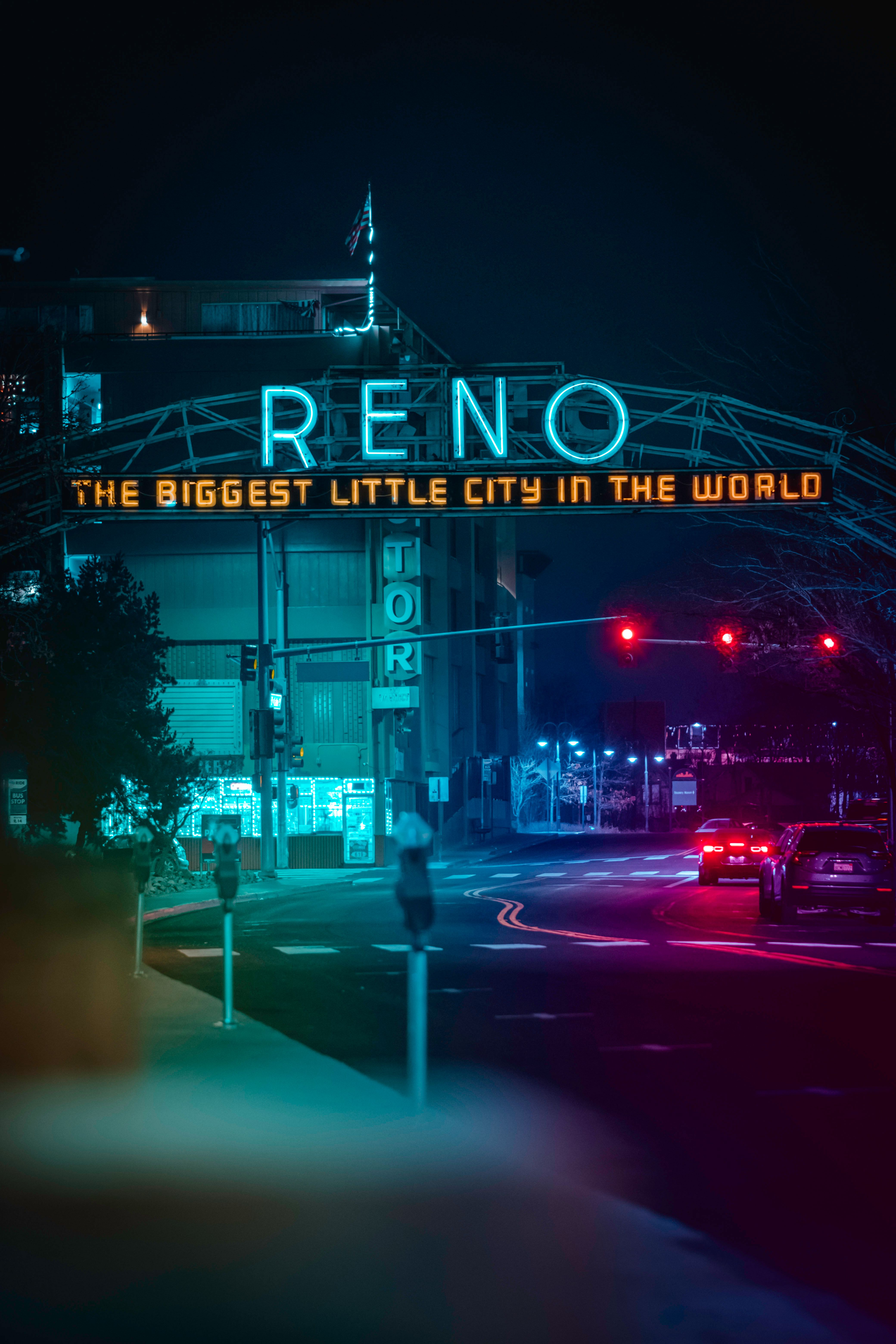 City Street in Reno at Night · Free Stock Photo