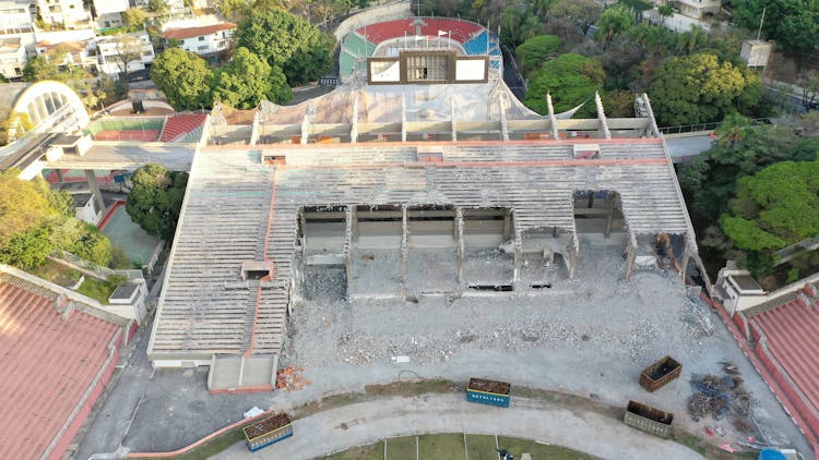 View Of Demolished Building Of Stadium