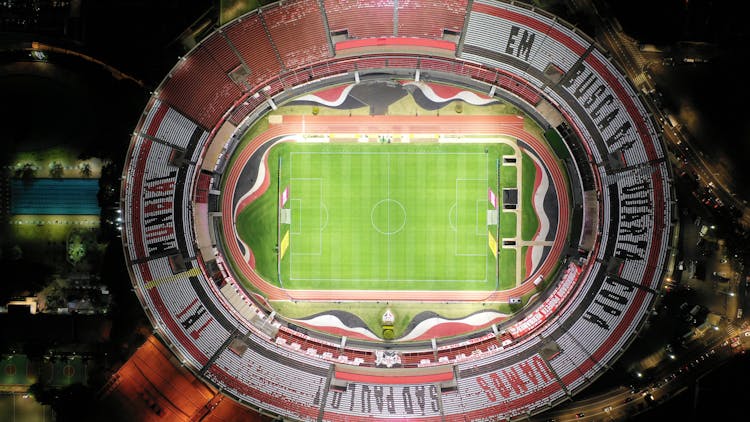 Aerial View On Football Stadium