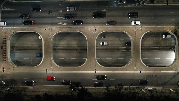 Aerial View Of Multi Lane Highway