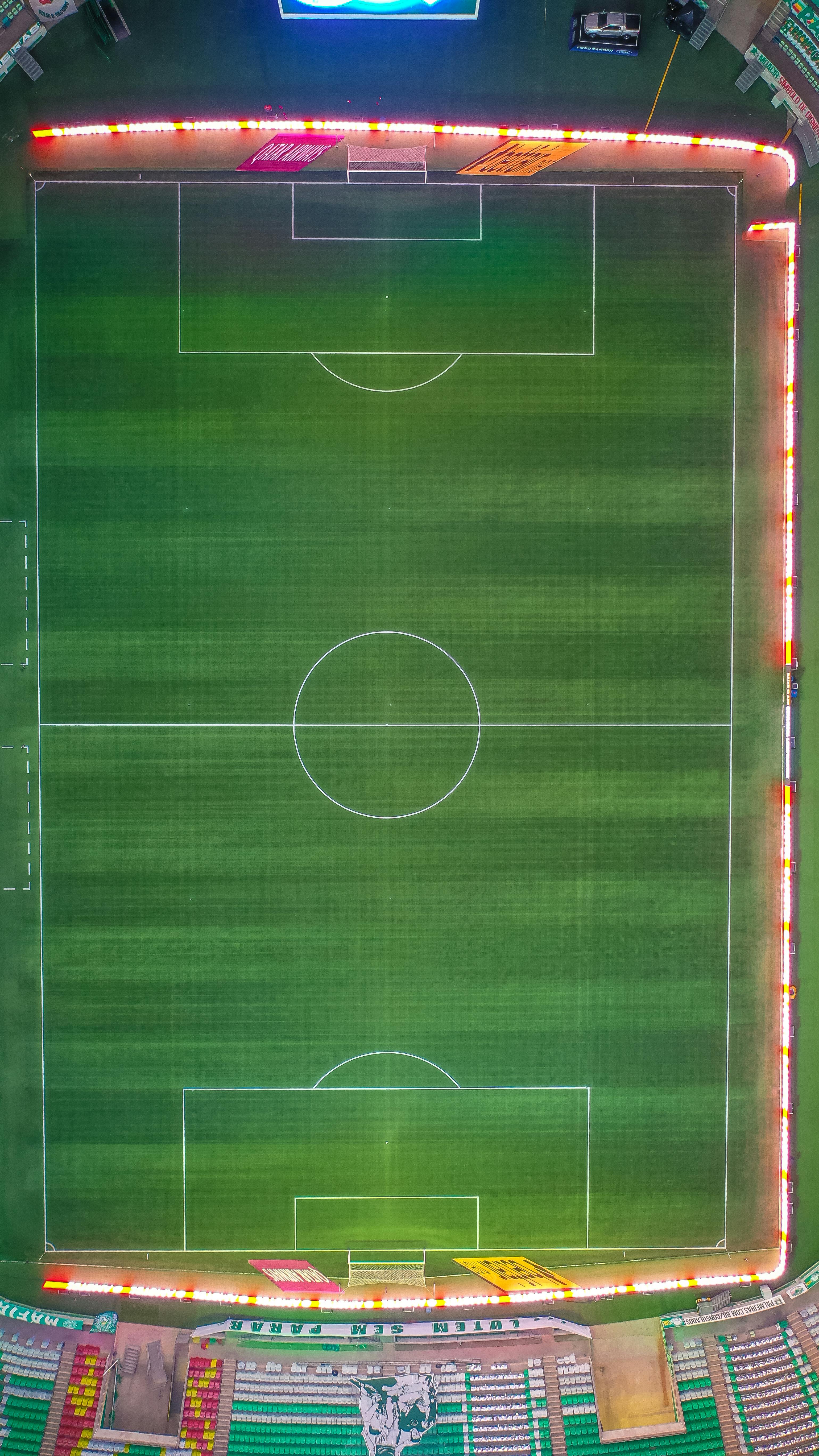 aerial view of a soccer field