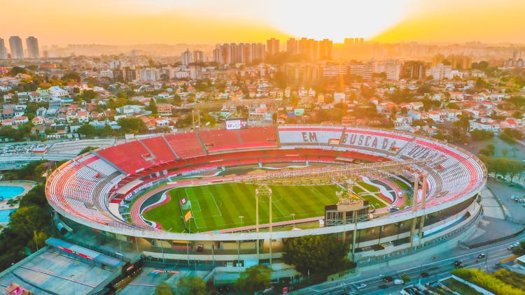 Photo Of A Stadium At Sunset 