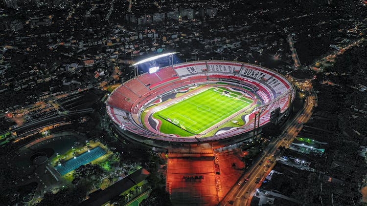 Aerial View Of A Soccer Stadium