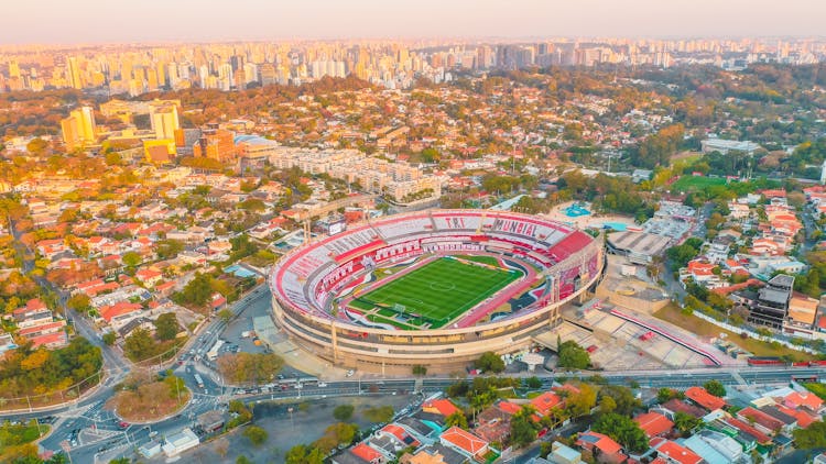 Aerial View Of Football Stadium