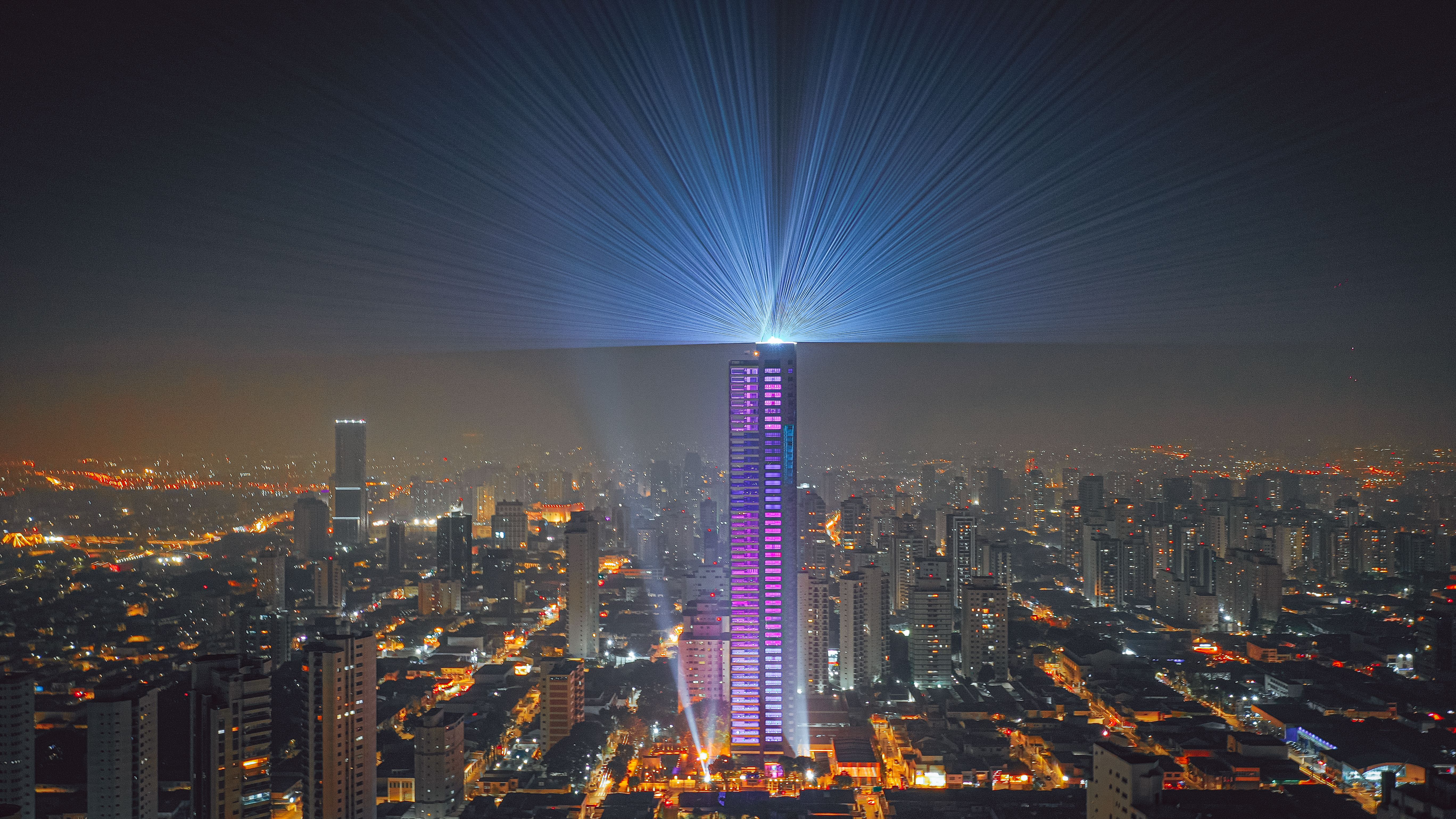 City With High Rise Buildings during Night Time · Free Stock Photo