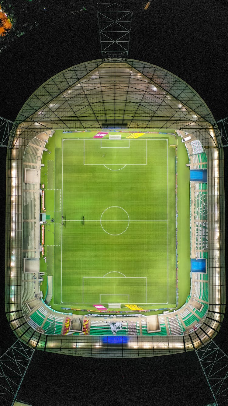 Top View Of A Soccer Stadium