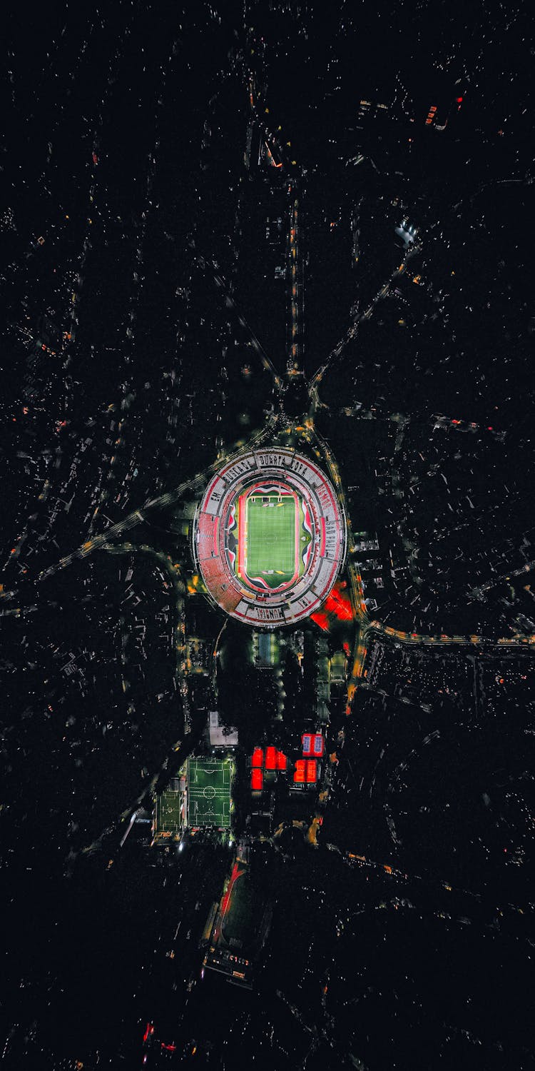 The Illuminated Morumbi Station At Night