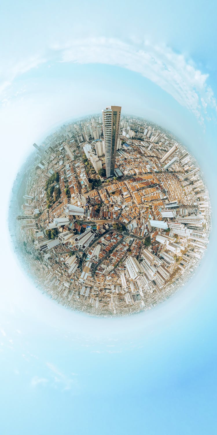 Spherical Picture Of A City 