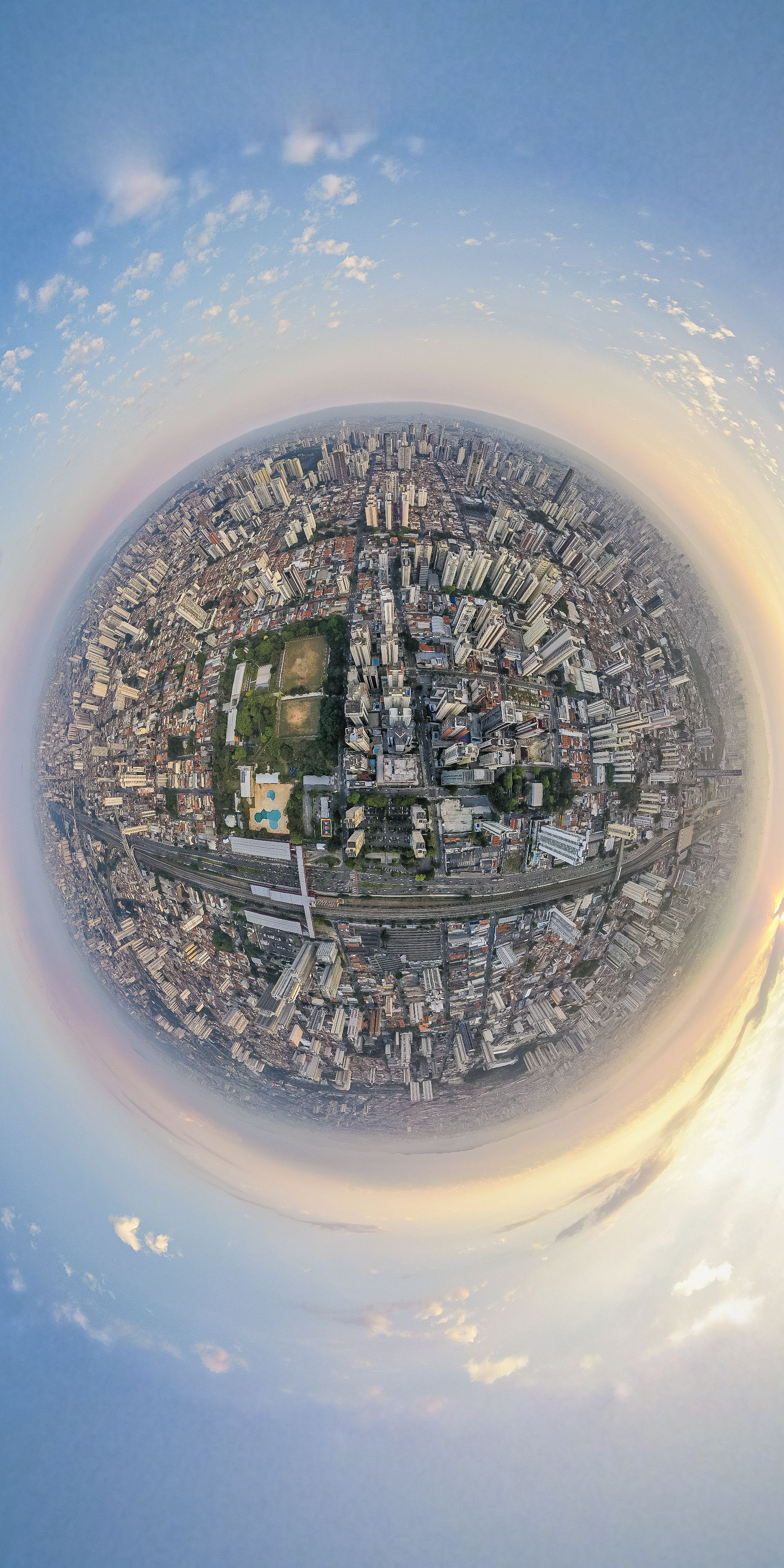 Fish Eye Lens Photography of a City · Free Stock Photo