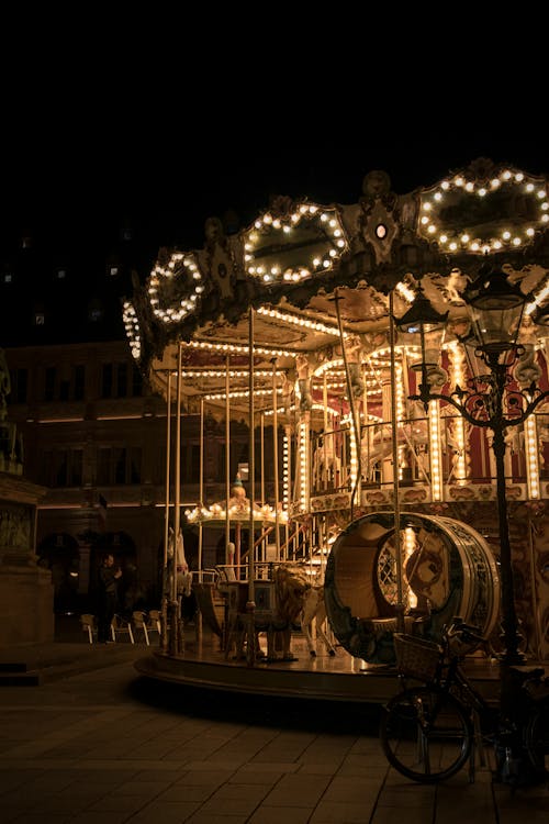 Photo of a Carousel with Lights