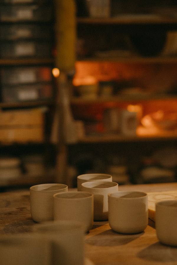 Ceramic form with natural glaze