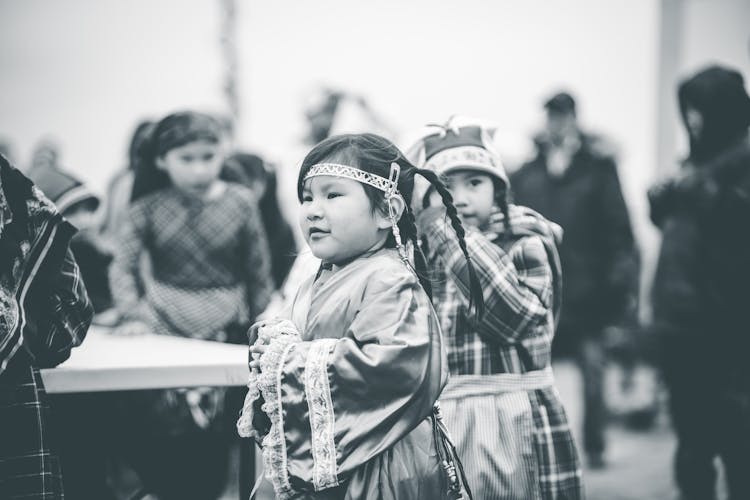 Young Kids In Traditional Clothes