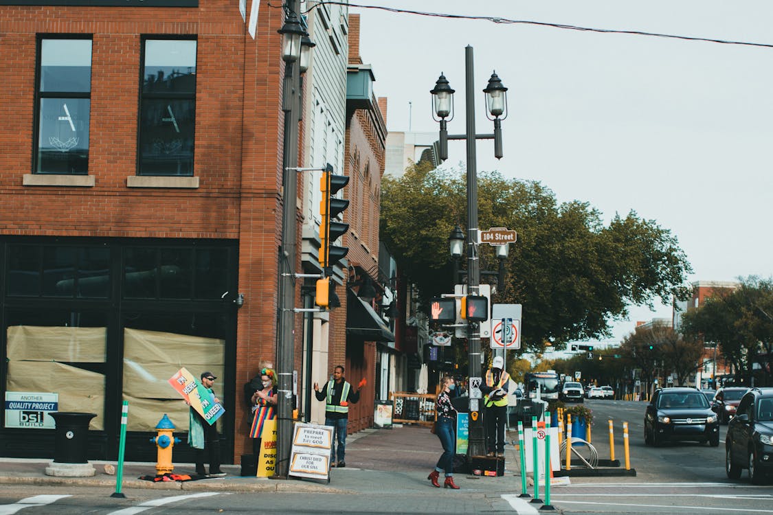 Free People in a City Stock Photo