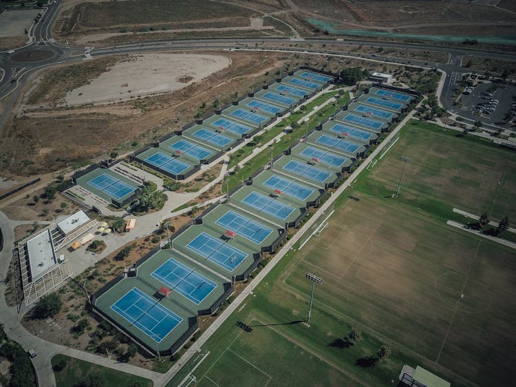 Aerial View Of Tennis Courts