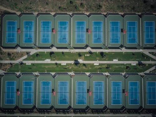 Aerial View of Tennis Court