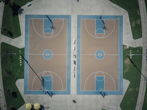 Aerial View of Basketball Court