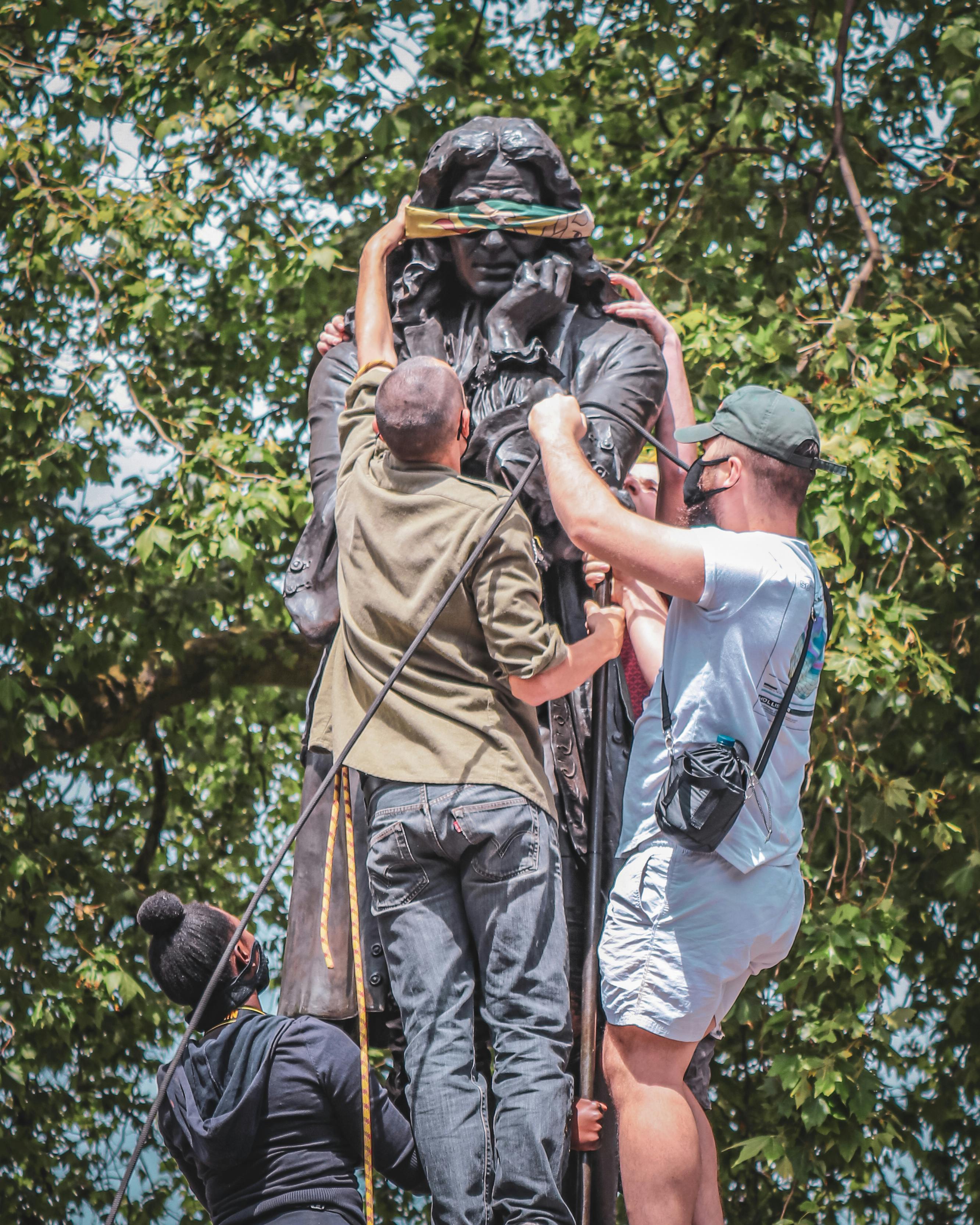 Statue of Edward Colston Being Pulled down by Demonstrators · Free