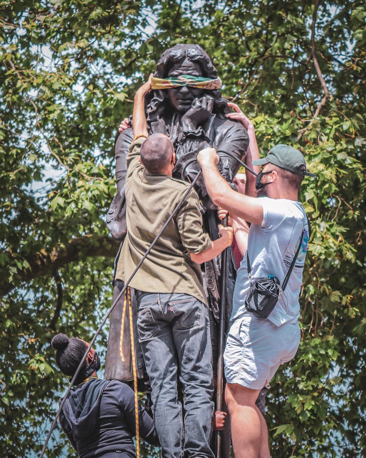 Statue Of Edward Colston Being Pulled Down By Demonstrators