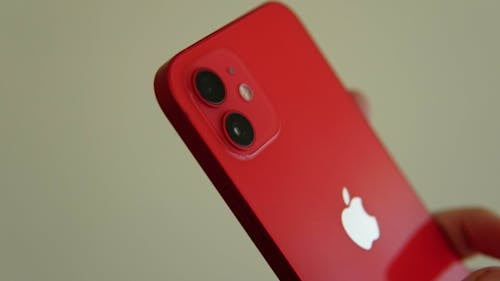 Close-up of a Red Iphone