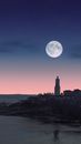 Full Moon Over a Lighthouse