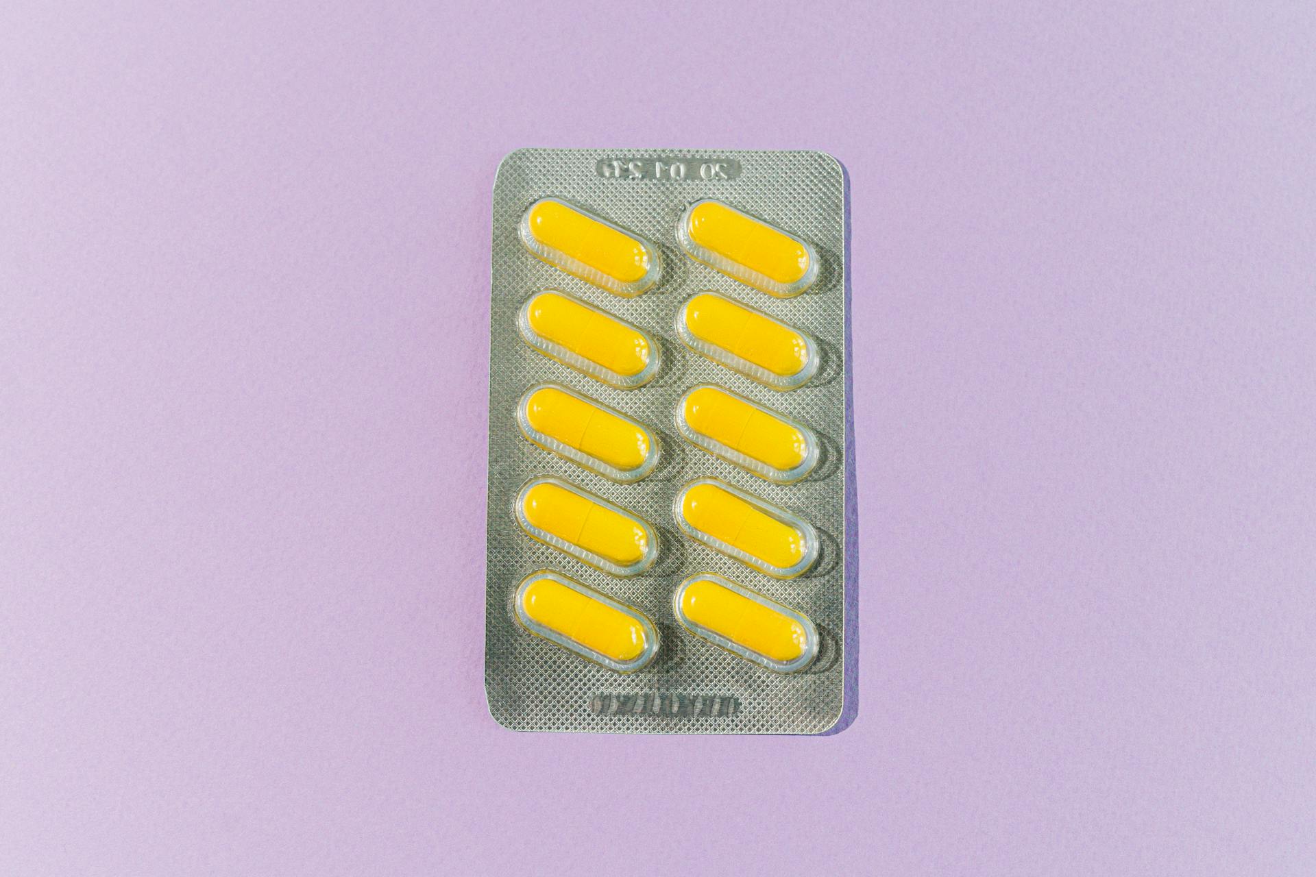 Yellow Pills on Blister Pack